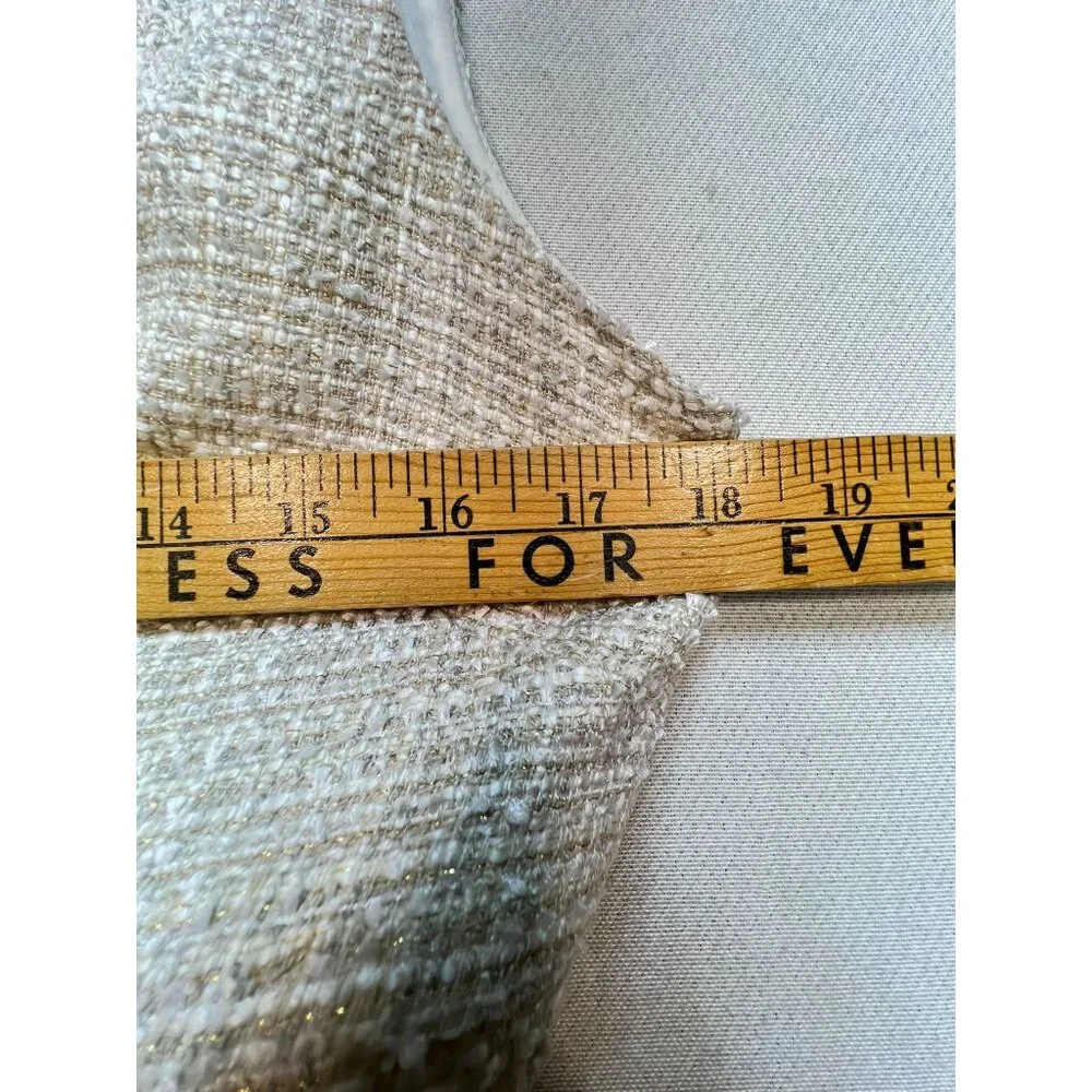 Banana Republic Women's Tweed Belted Sheath Dress Sleeveless Size 8 Light Beige - Picture 9 of 12